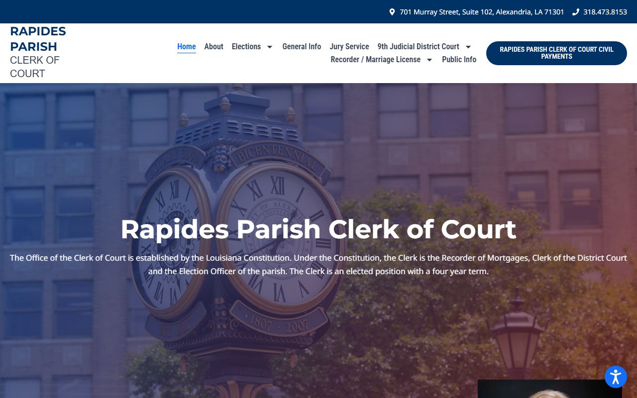 Rapides Parish court records Clerk of Court homepage