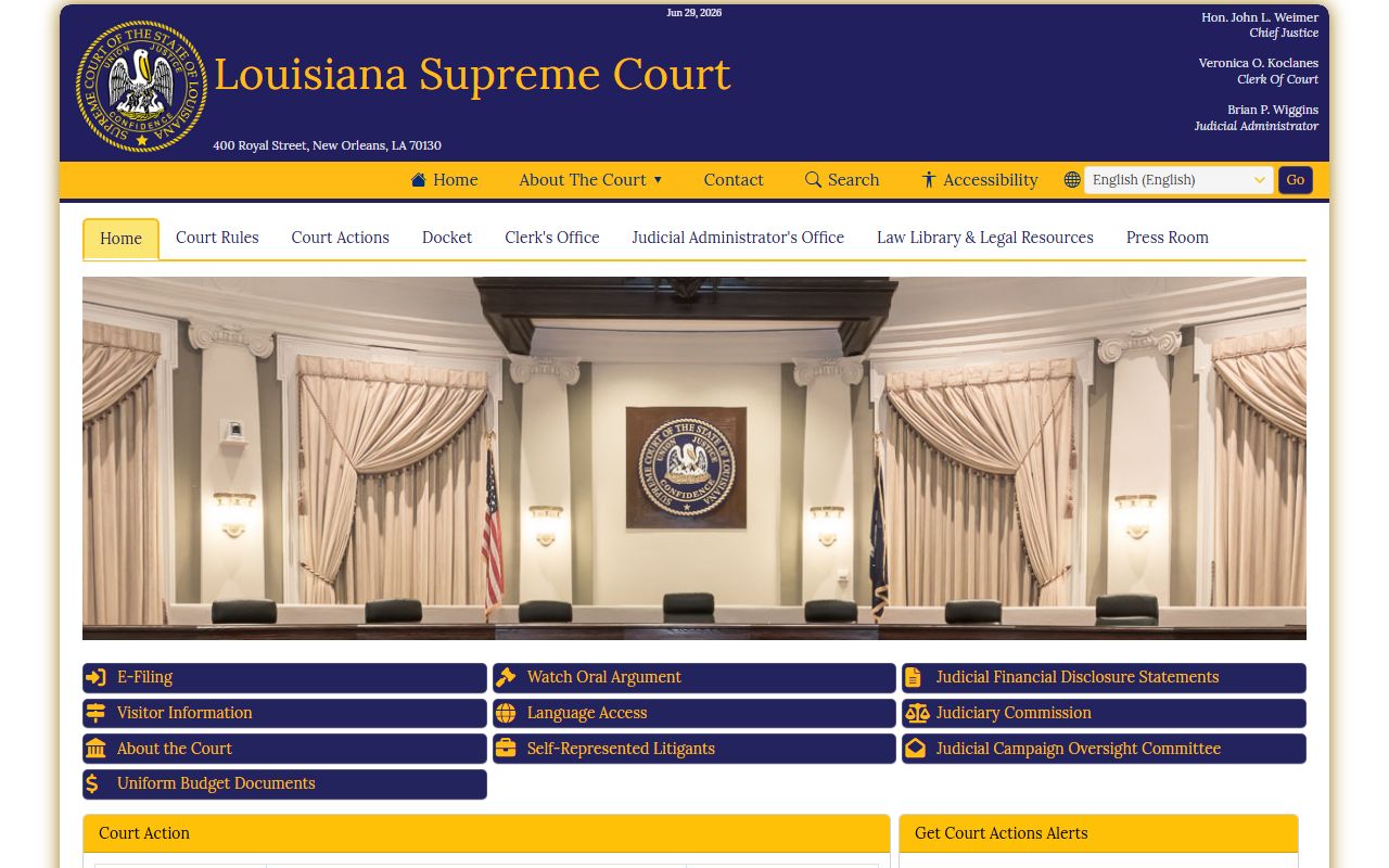 Rapides Parish court records Louisiana Supreme Court and judiciary homepage
