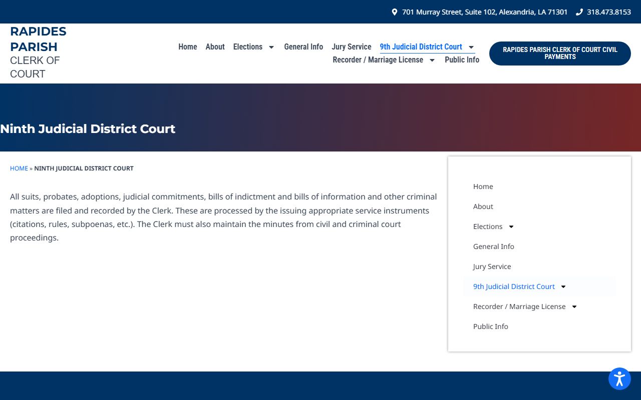Rapides Parish probate records Clerk 9th JDC filings including probates