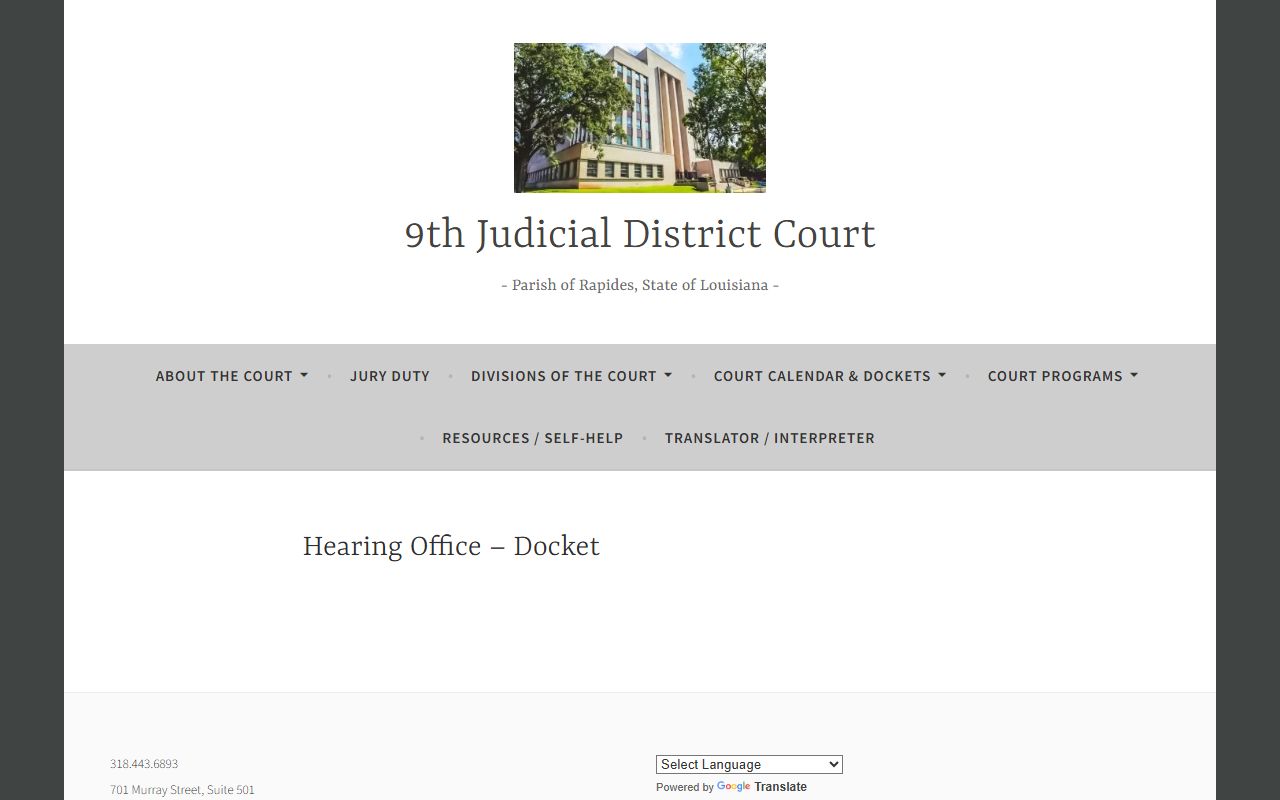 Rapides Parish probate records 9th JDC Hearing Office docket