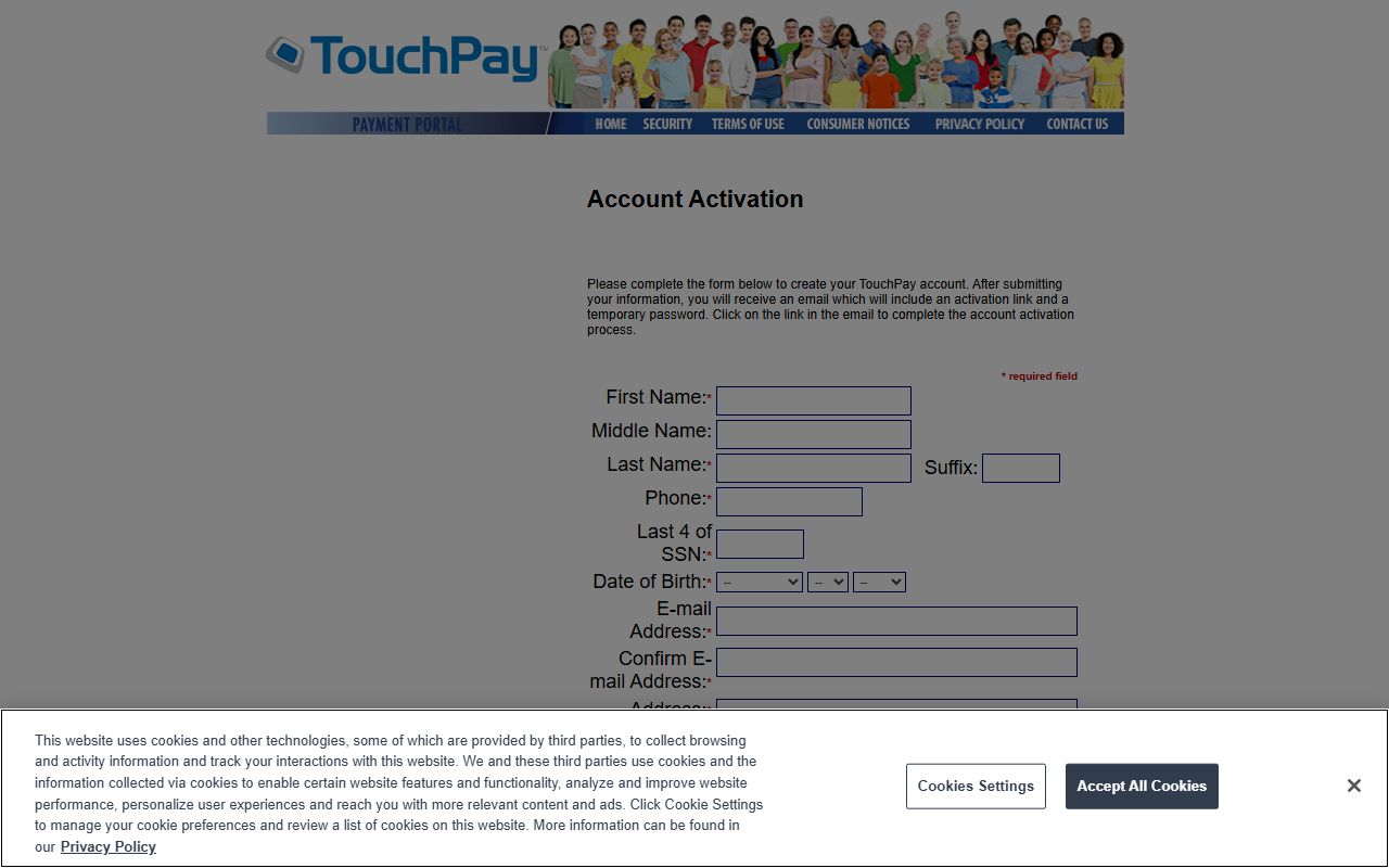 Rapides Parish traffic court records TouchPay account registration